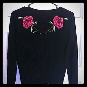 Black rose sweater